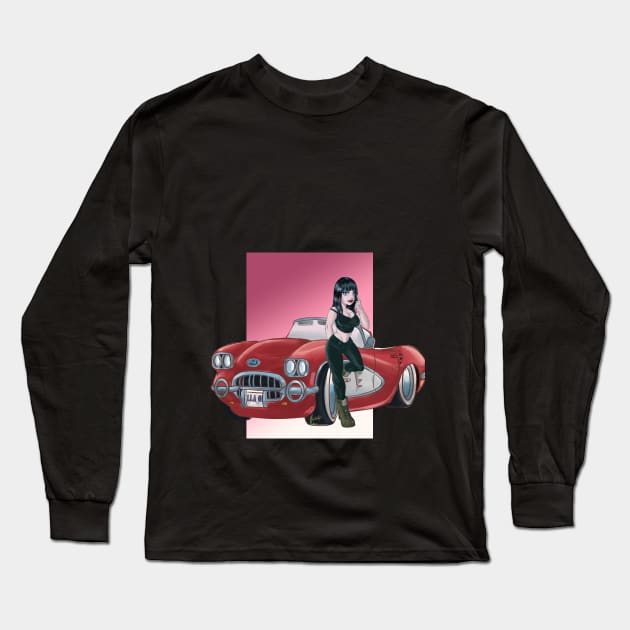 Brunette Long Sleeve T-Shirt by Chaeros Arts